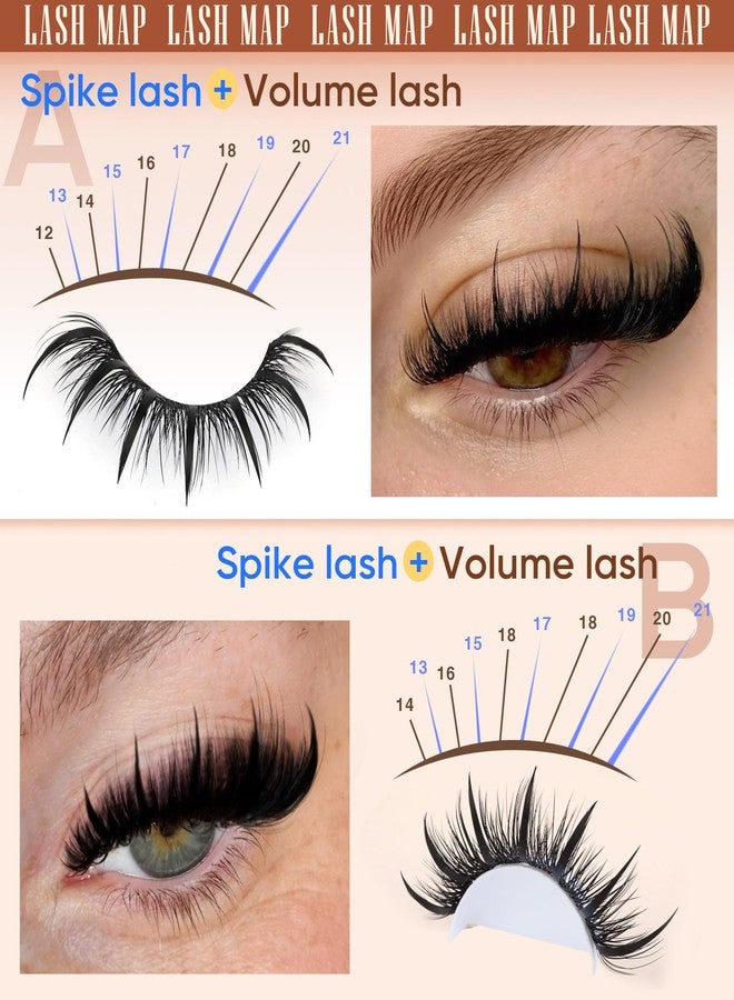 Focipeysa Spike Clusters Eyelashes with Bottom Lashes 11-21mm Clusters Lash Extensions Manga Premade Fan Eyelashes Extensions Wispy Eyelashes Extension Cluster Get Salon Effect - Image 4